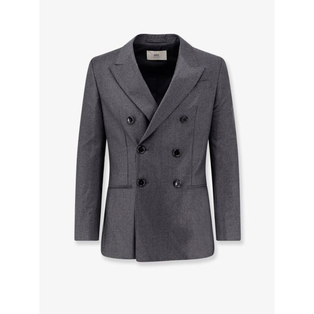 Ami Paris Men Double-Breasted Virgin Wool Blazer